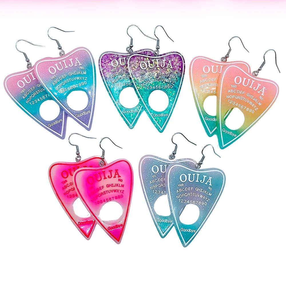 Planchette / Ouija Earrings! Hypo-Allergenic Hook Earrings‎